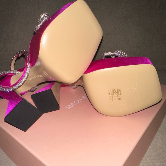 Mach & Mach Double Bow 140 Silk Ankle-Strap Sandals - Picture 10 of 12